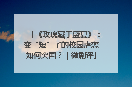 《玫瑰藏于盛夏》：变“短”了的校园虐恋如何突围？｜微剧评