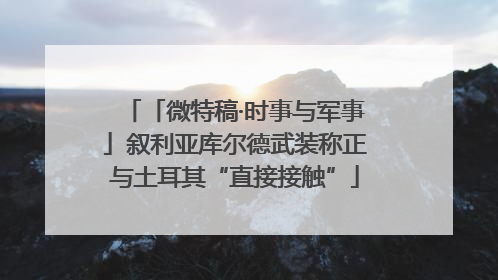 「微特稿·时事与军事」叙利亚库尔德武装称正与土耳其“直接接触”