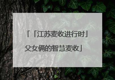「江苏麦收进行时」父女俩的智慧麦收