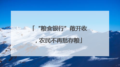 “粮食银行”敞开收，农民不再愁存粮