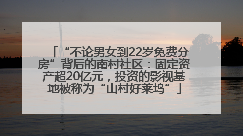 “不论男女到22岁免费分房”背后的南村社区：固定资产超20亿元，投资的影视基地被称为“山村好莱坞”