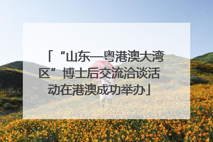 “山东—粤港澳大湾区”博士后交流洽谈活动在港澳成功举办