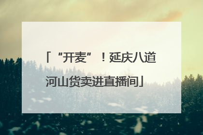 “开麦”！延庆八道河山货卖进直播间