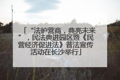 “法护营商，典亮未来”，民法典进园区暨《民营经济促进法》普法宣传活动在长沙举行