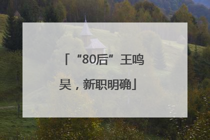 “80后”王鸣昊，新职明确
