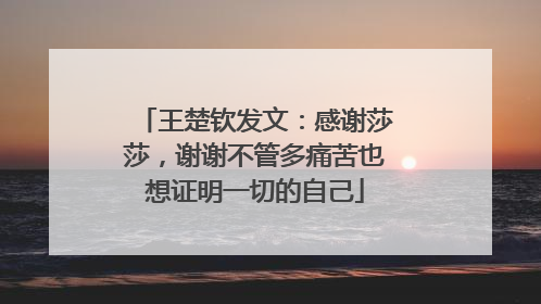 王楚钦发文：感谢莎莎，谢谢不管多痛苦也想证明一切的自己