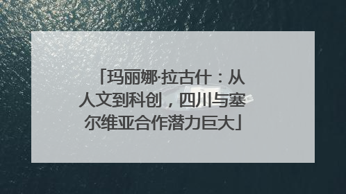 玛丽娜·拉古什：从人文到科创，四川与塞尔维亚合作潜力巨大