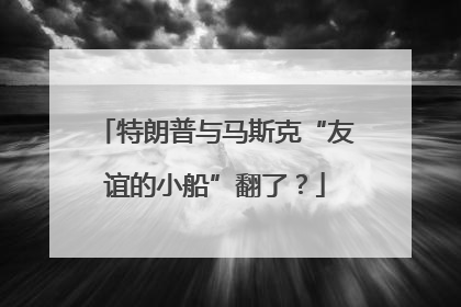 特朗普与马斯克“友谊的小船”翻了？