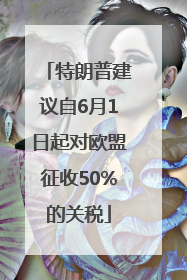 特朗普建议自6月1日起对欧盟征收50%的关税