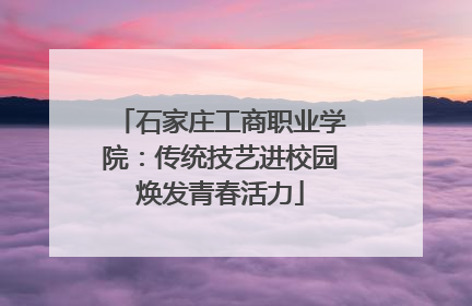石家庄工商职业学院：传统技艺进校园焕发青春活力