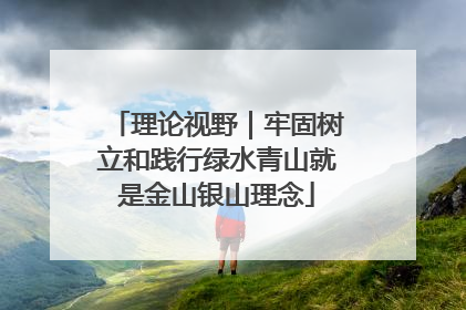 理论视野｜牢固树立和践行绿水青山就是金山银山理念