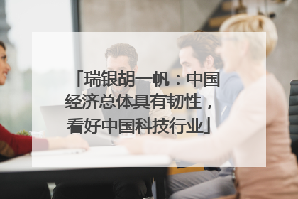瑞银胡一帆：中国经济总体具有韧性，看好中国科技行业