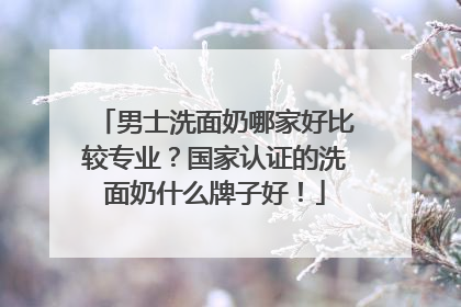 男士洗面奶哪家好比较专业？国家认证的洗面奶什么牌子好！
