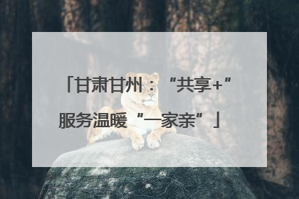 甘肃甘州：“共享+”服务温暖“一家亲”