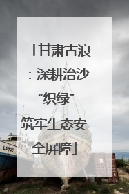 甘肃古浪：深耕治沙“织绿” 筑牢生态安全屏障