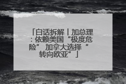 白话拆解丨加总理：依赖美国“极度危险” 加拿大选择“转向欧亚”