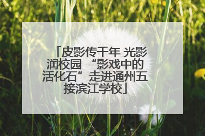 皮影传千年 光影润校园 “影戏中的活化石”走进通州五接滨江学校