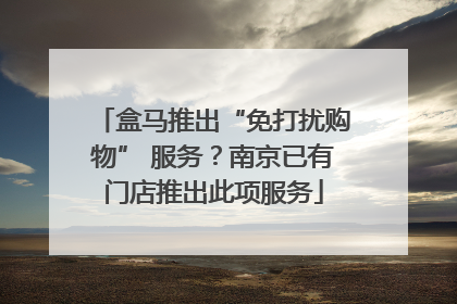 盒马推出“免打扰购物” 服务？南京已有门店推出此项服务
