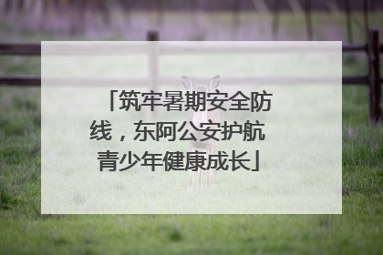 筑牢暑期安全防线，东阿公安护航青少年健康成长