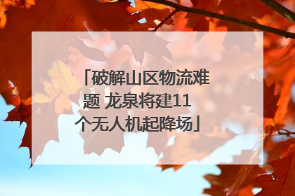 破解山区物流难题 龙泉将建11个无人机起降场