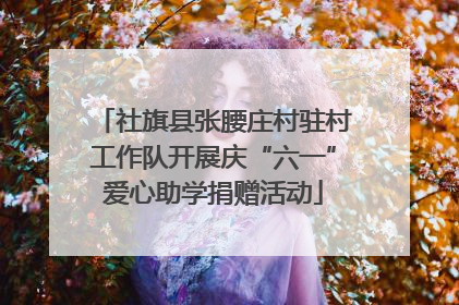 社旗县张腰庄村驻村工作队开展庆“六一”爱心助学捐赠活动