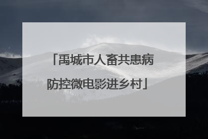禹城市人畜共患病防控微电影进乡村