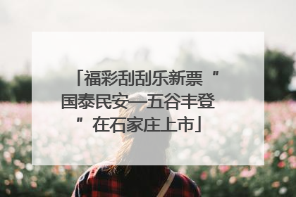 福彩刮刮乐新票“国泰民安—五谷丰登”在石家庄上市