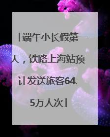 端午小长假第一天，铁路上海站预计发送旅客64.5万人次