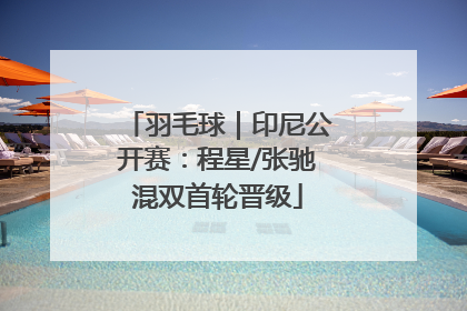 羽毛球｜印尼公开赛：程星/张驰混双首轮晋级