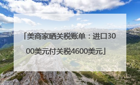 美商家晒关税账单：进口3000美元付关税4600美元
