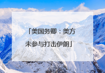 美国务卿：美方未参与打击伊朗