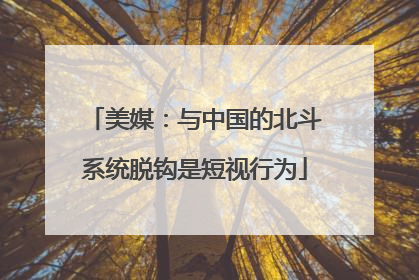 美媒：与中国的北斗系统脱钩是短视行为