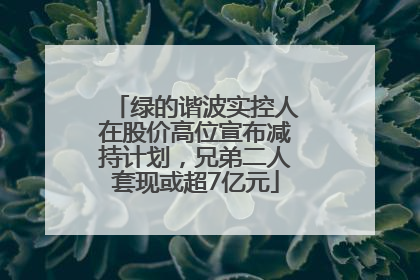 绿的谐波实控人在股价高位宣布减持计划，兄弟二人套现或超7亿元