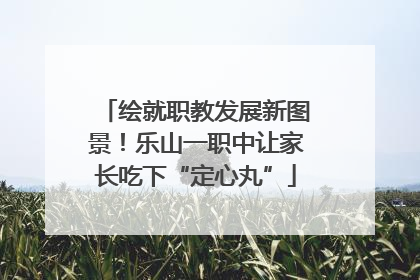 绘就职教发展新图景！乐山一职中让家长吃下“定心丸”
