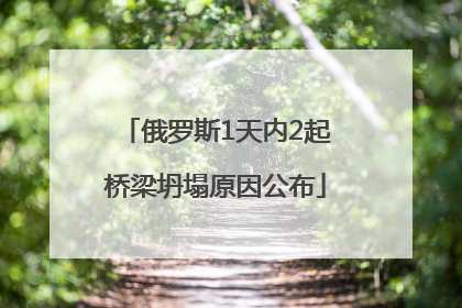 俄罗斯1天内2起桥梁坍塌原因公布