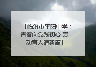 临汾市平阳中学：青春向党践初心 劳动育人谱新篇