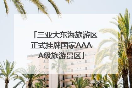 三亚大东海旅游区正式挂牌国家AAAA级旅游景区