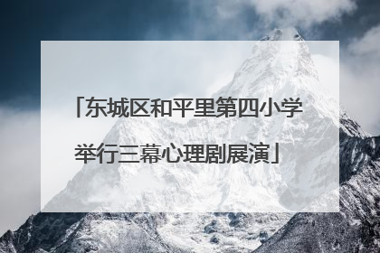 东城区和平里第四小学举行三幕心理剧展演