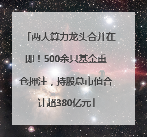 两大算力龙头合并在即！500余只基金重仓押注，持股总市值合计超380亿元