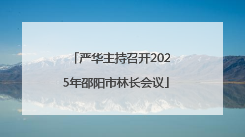 严华主持召开2025年邵阳市林长会议