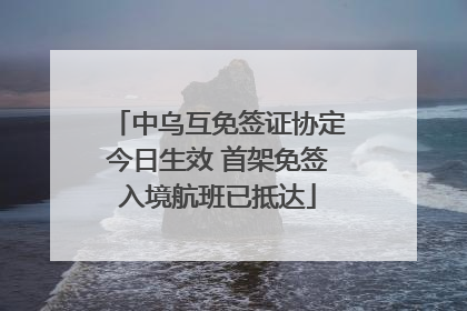 中乌互免签证协定今日生效 首架免签入境航班已抵达