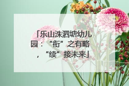 乐山洙泗塘幼儿园：“衔”之有略，“续”接未来
