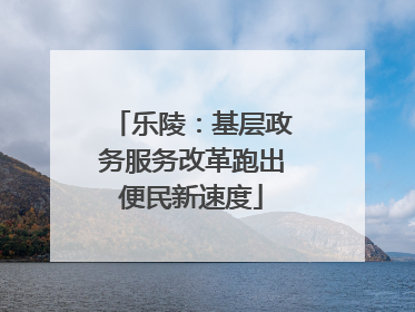 乐陵：基层政务服务改革跑出便民新速度