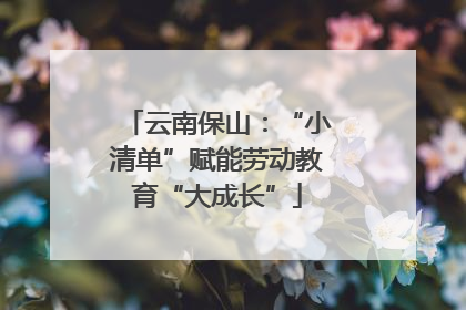 云南保山：“小清单”赋能劳动教育“大成长”