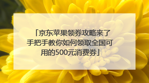 京东苹果领券攻略来了 手把手教你如何领取全国可用的500元消费券
