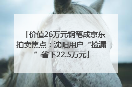 价值26万元钢笔成京东拍卖焦点：沈阳用户“捡漏”省下22.5万元