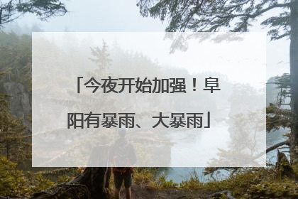 今夜开始加强！阜阳有暴雨、大暴雨