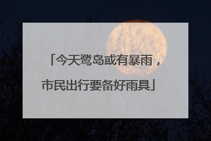 今天鹭岛或有暴雨，市民出行要备好雨具