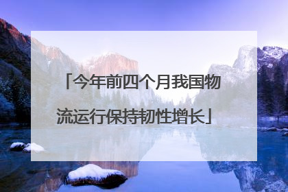 今年前四个月我国物流运行保持韧性增长