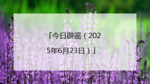 今日辟谣（2025年6月23日）